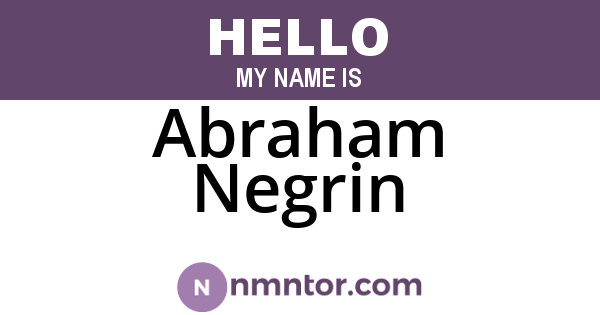 Abraham Negrin