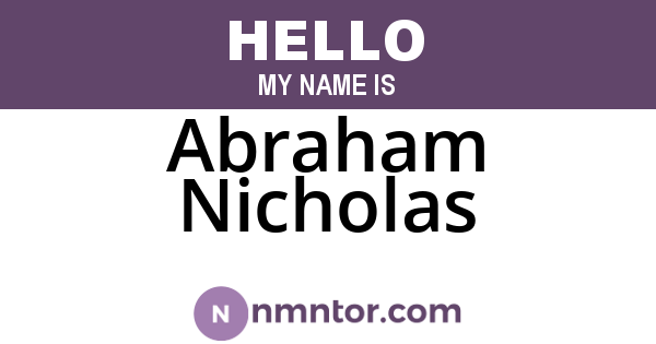 Abraham Nicholas