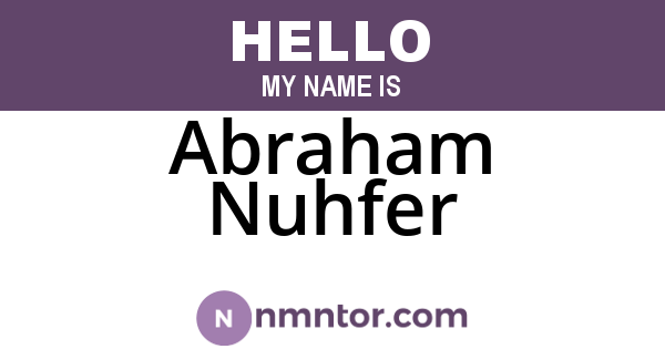 Abraham Nuhfer
