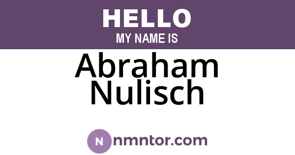 Abraham Nulisch