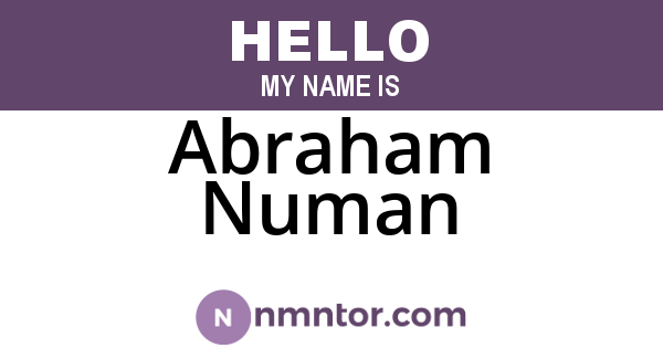Abraham Numan
