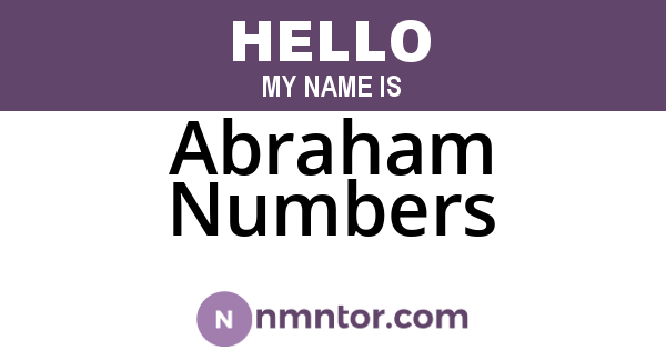 Abraham Numbers