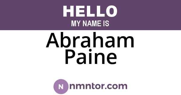 Abraham Paine