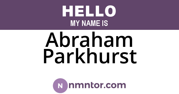 Abraham Parkhurst