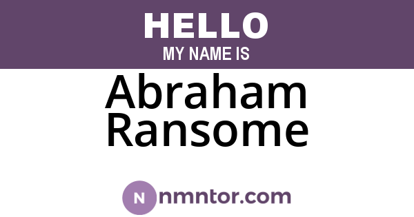 Abraham Ransome