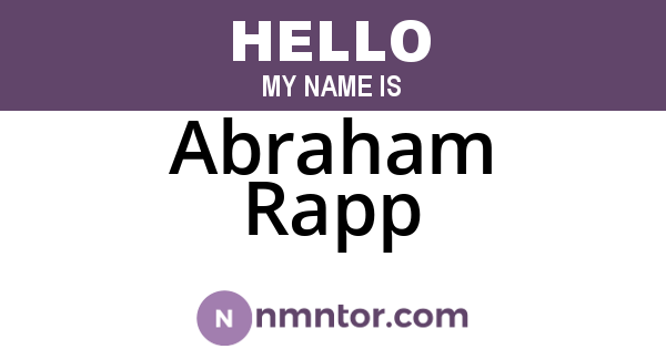 Abraham Rapp