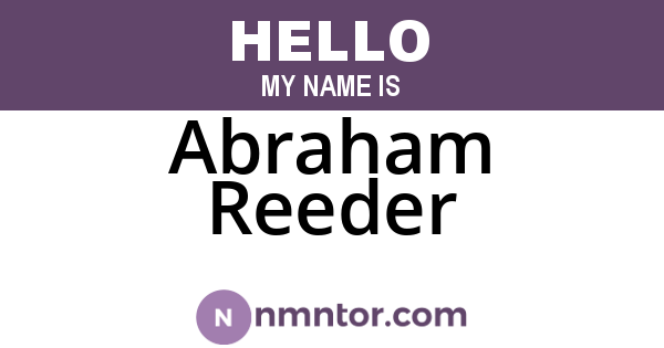 Abraham Reeder