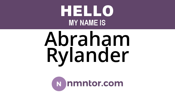 Abraham Rylander