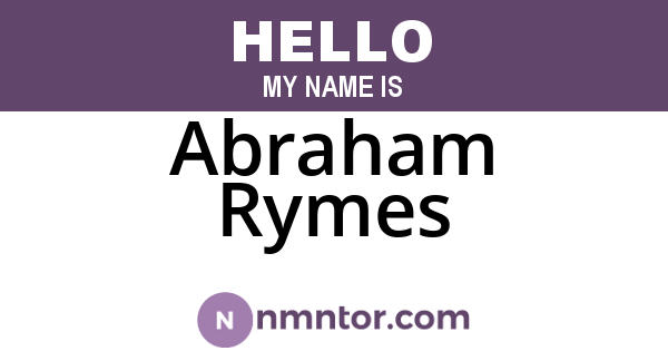 Abraham Rymes