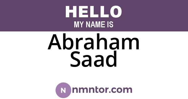 Abraham Saad