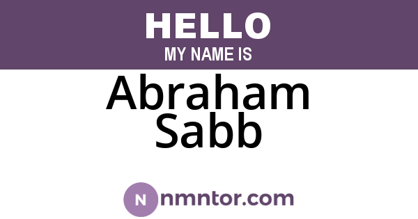 Abraham Sabb