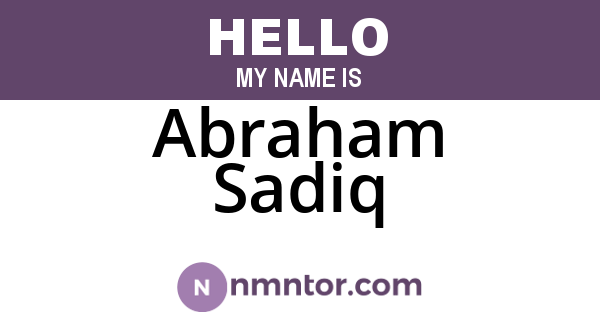 Abraham Sadiq