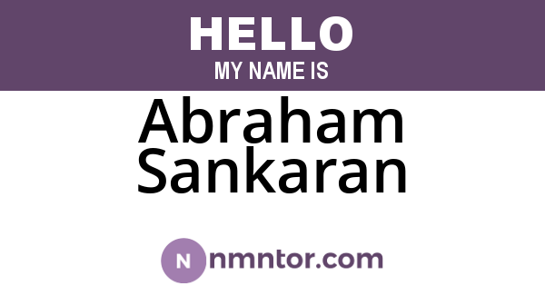 Abraham Sankaran