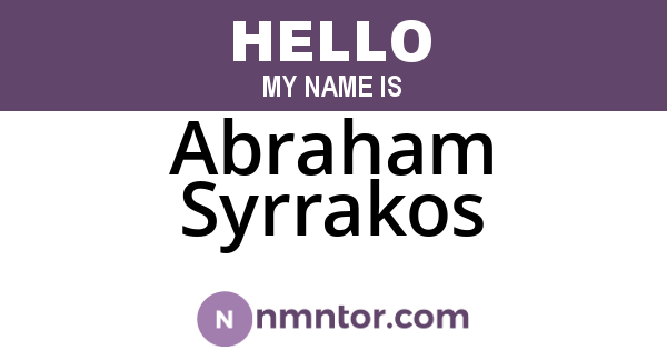 Abraham Syrrakos