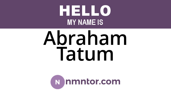 Abraham Tatum