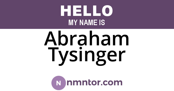 Abraham Tysinger