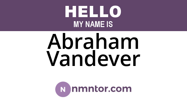 Abraham Vandever