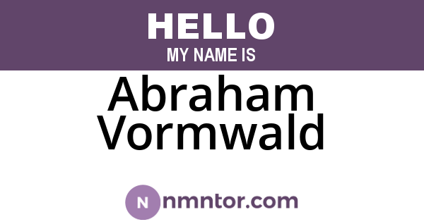 Abraham Vormwald