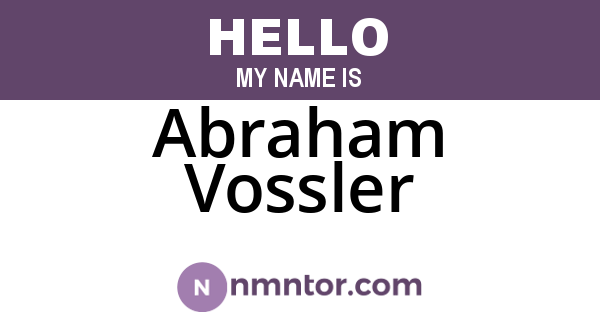 Abraham Vossler