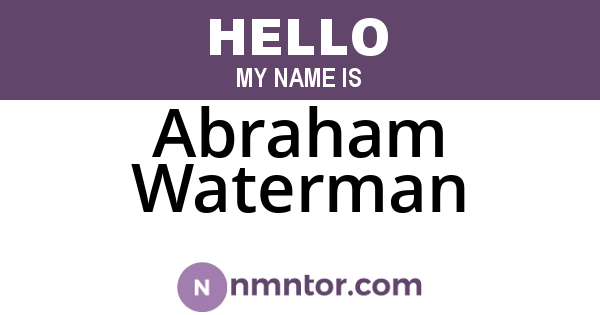 Abraham Waterman