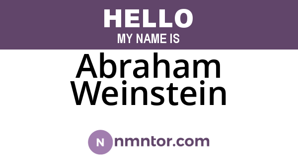 Abraham Weinstein