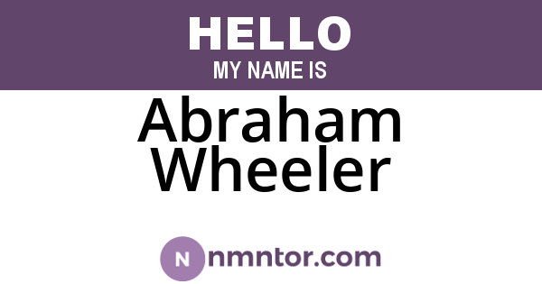 Abraham Wheeler