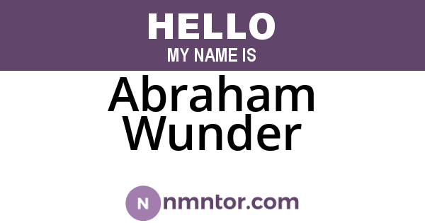 Abraham Wunder