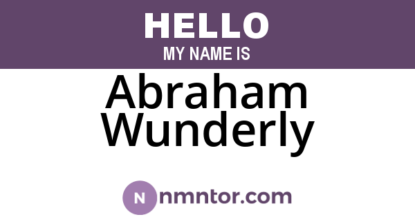 Abraham Wunderly