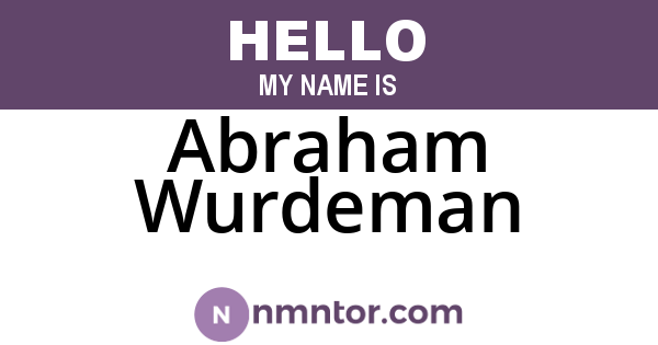 Abraham Wurdeman