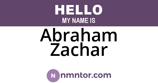Abraham Zachar