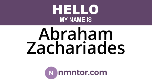 Abraham Zachariades