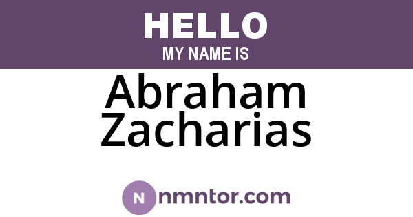 Abraham Zacharias