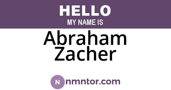 Abraham Zacher