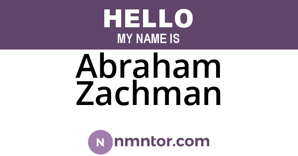 Abraham Zachman