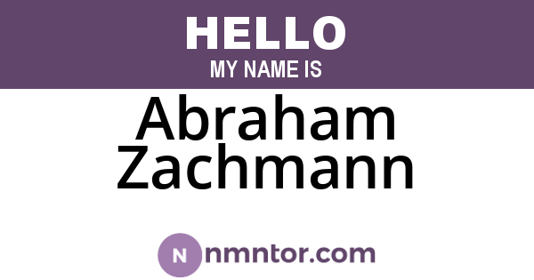 Abraham Zachmann