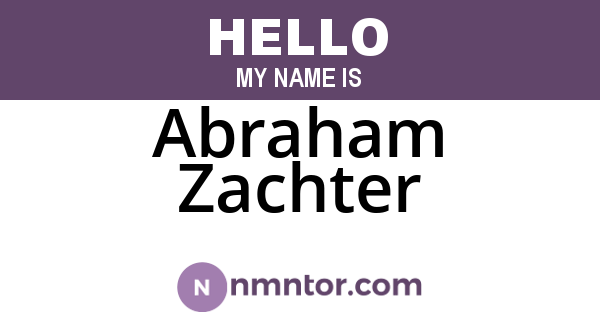 Abraham Zachter