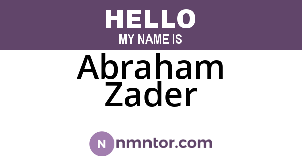 Abraham Zader