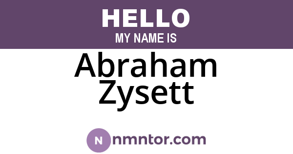 Abraham Zysett