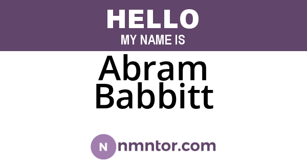 Abram Babbitt