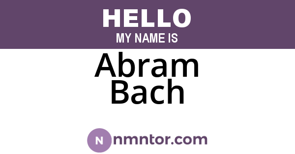 Abram Bach