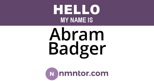 Abram Badger