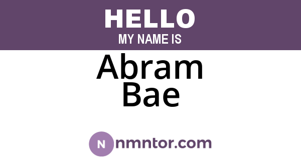 Abram Bae