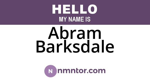 Abram Barksdale