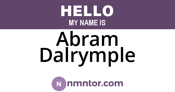 Abram Dalrymple