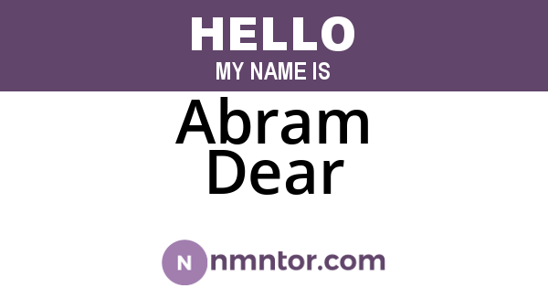 Abram Dear