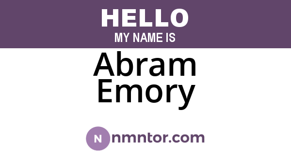 Abram Emory