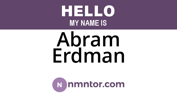 Abram Erdman