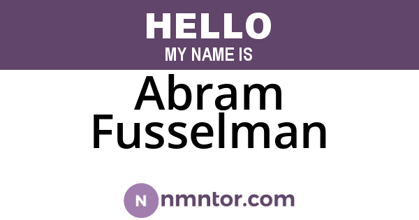 Abram Fusselman