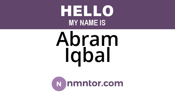 Abram Iqbal