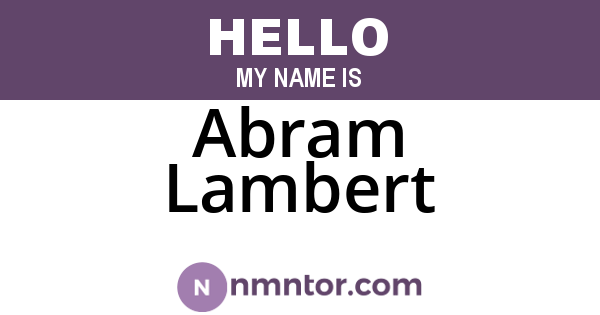 Abram Lambert